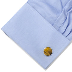 Silver and Tiger's Eye Cufflinks