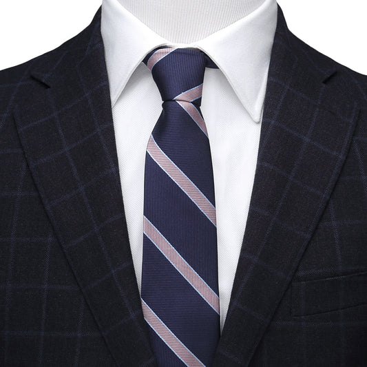 The Travis Tie (Navy Pink Stripe Men's Tie)