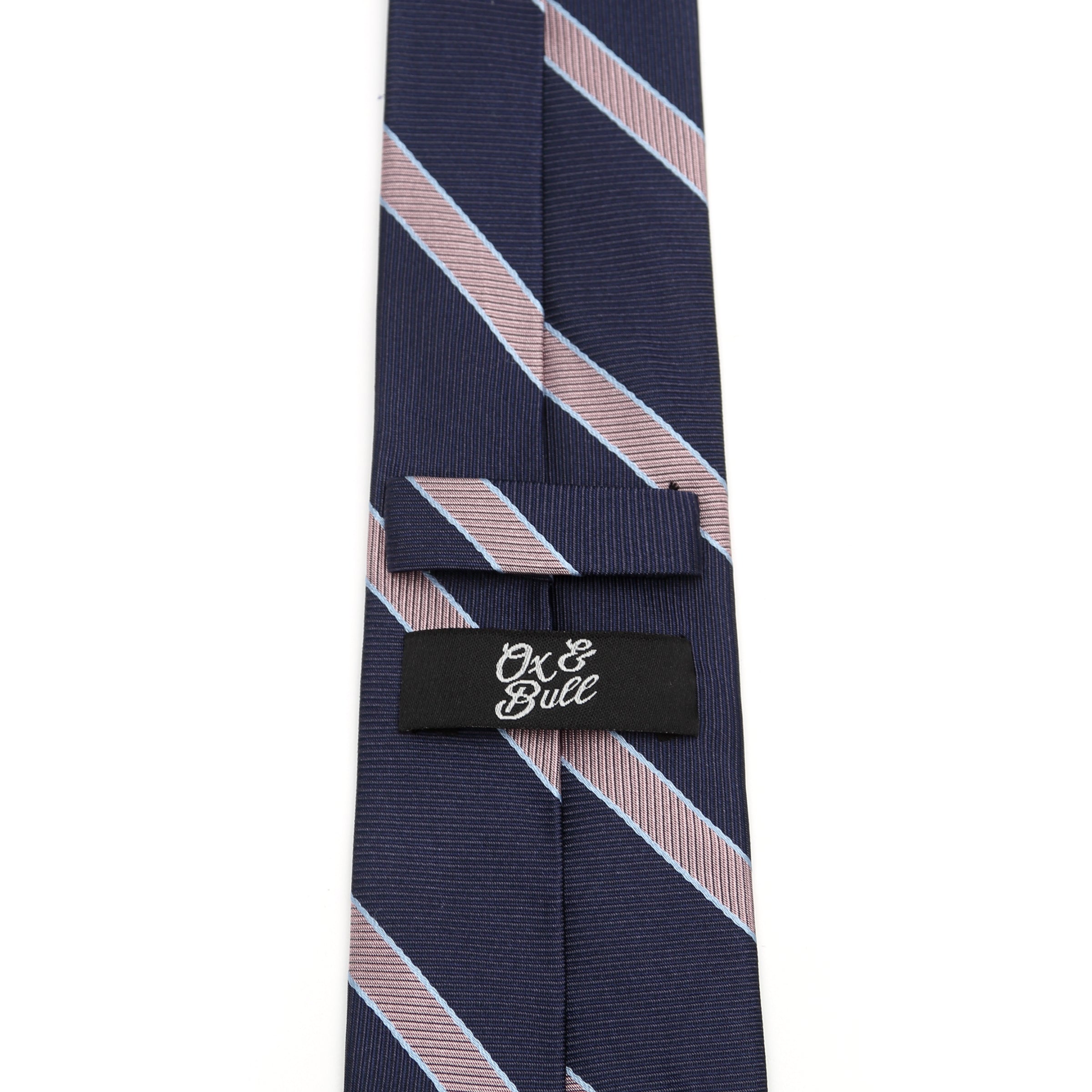  Cufflinks The Travis Tie (Navy Pink Stripe Men's Tie) - Default Title - Bonton