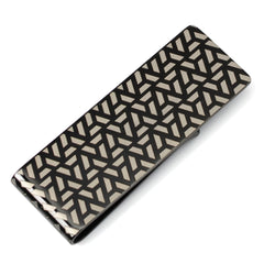 Treaded Geometric Stainless Steel Gunmetal Engravable Money Clip