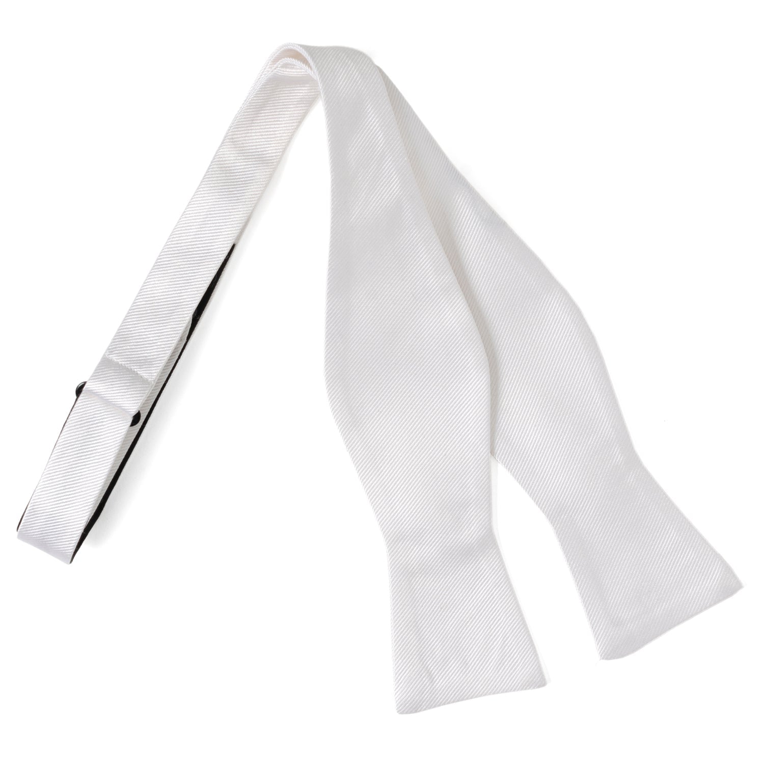  Cufflinks White Silk Self Bow Tie - Default Title - Bonton