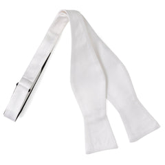 White Silk Self Bow Tie