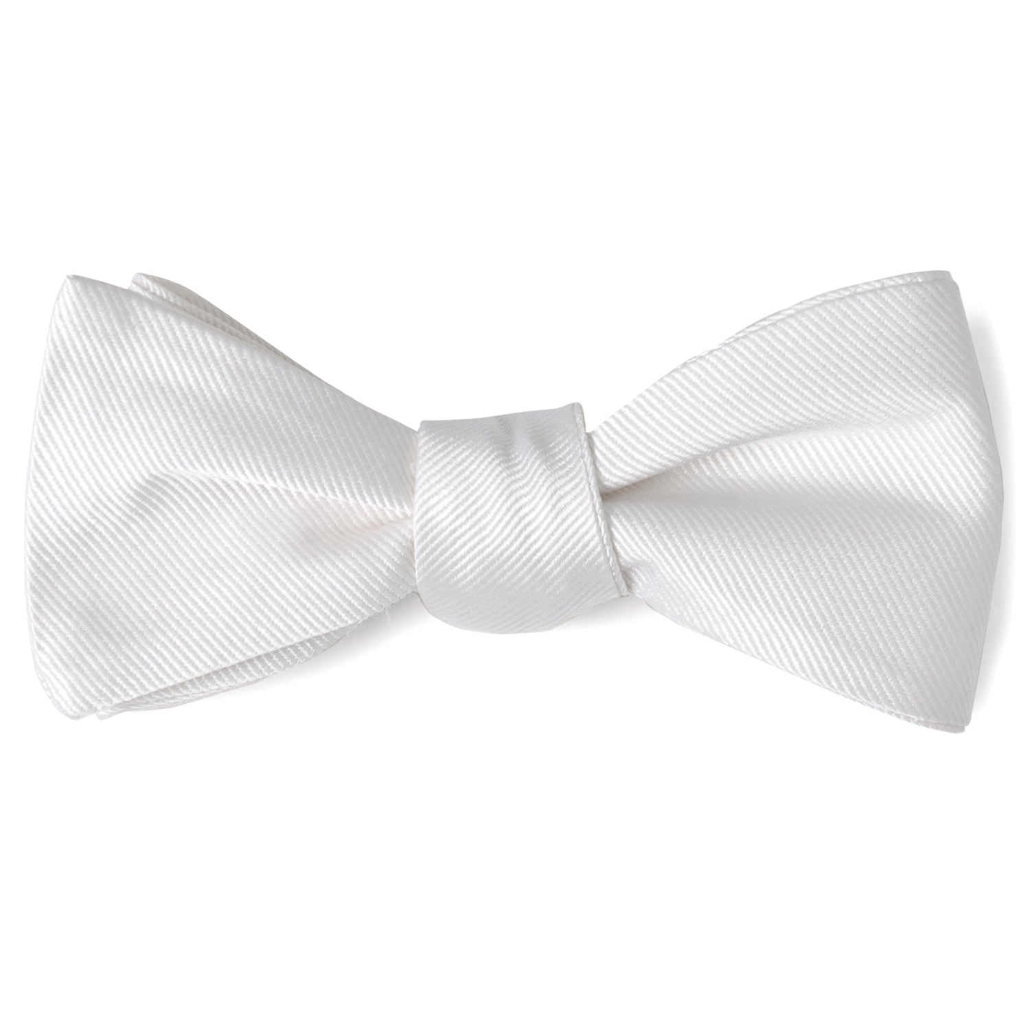  Cufflinks White Silk Self Bow Tie - Default Title - Bonton