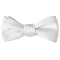 White Silk Self Bow Tie