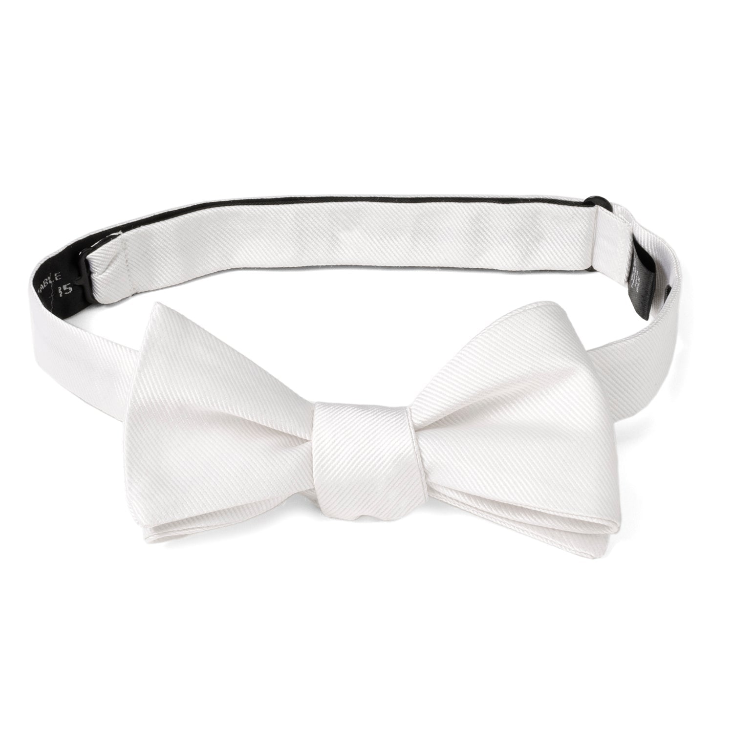  Cufflinks White Silk Self Bow Tie - Default Title - Bonton