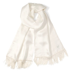 White Silk Tuxedo Scarf