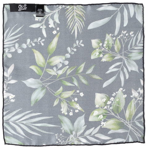 Leaf Watercolor Black Pocket Square