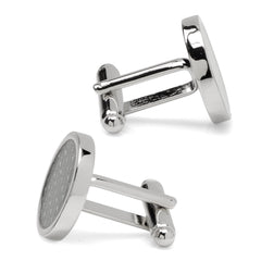 Woven Metal Black Cufflinks