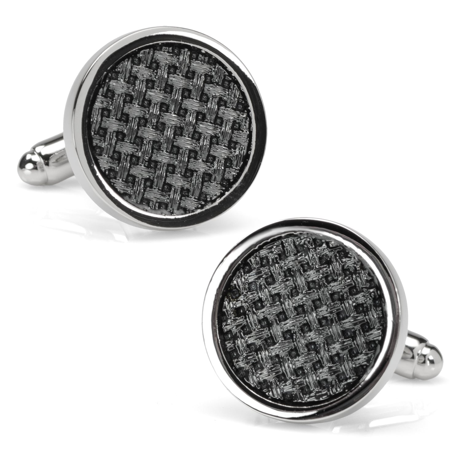  Cufflinks Woven Metal Black Cufflinks - Default Title - Bonton