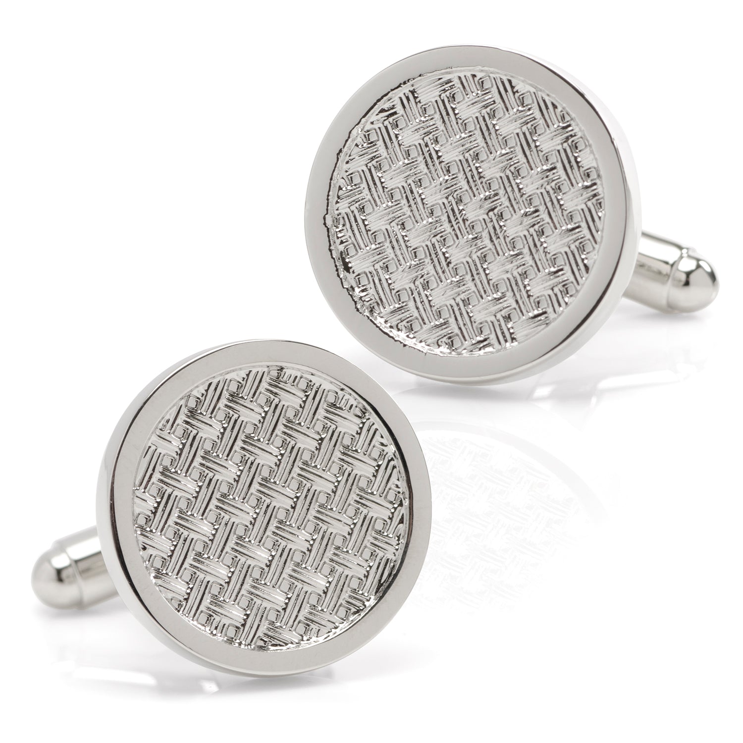  Cufflinks Woven Metal Silver Cufflinks - Default Title - Bonton