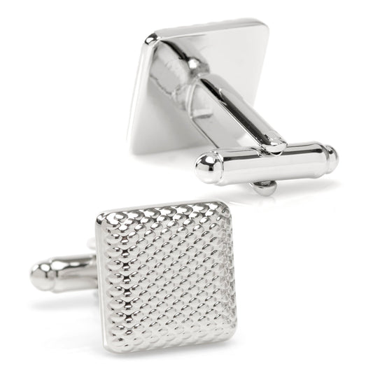 Silver Textured Square Cufflinks