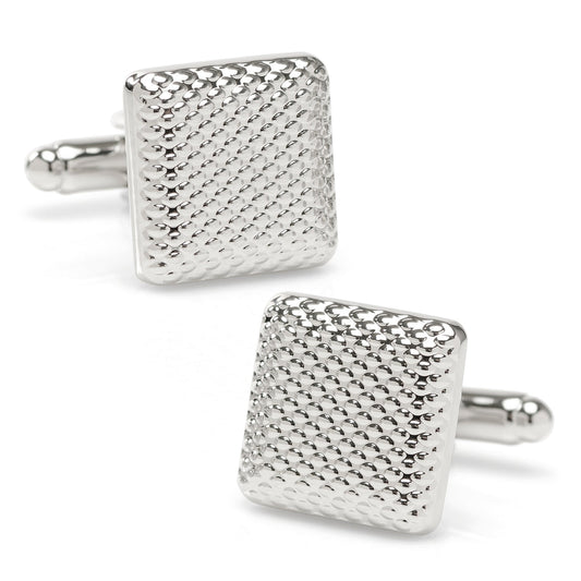 Silver Textured Square Cufflinks