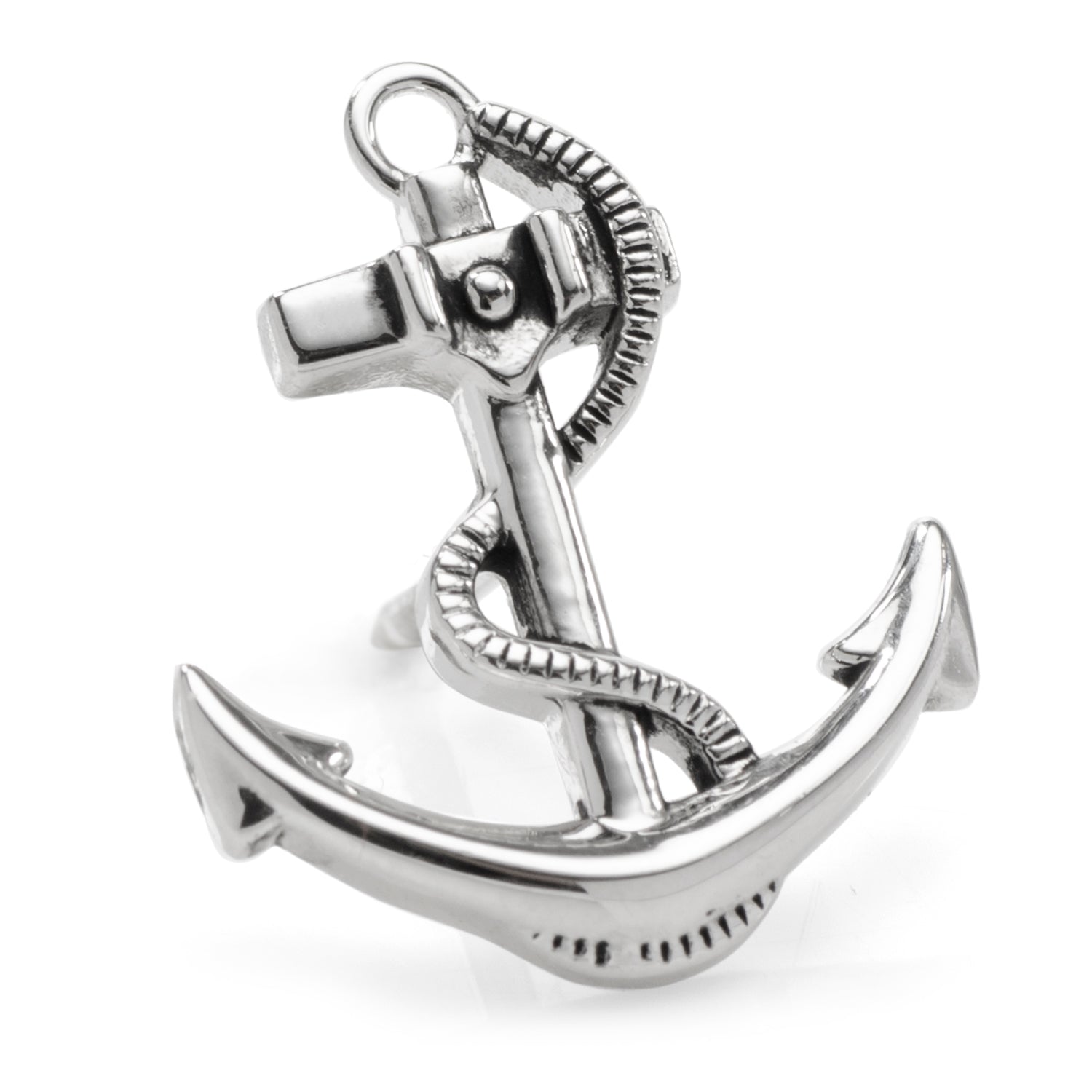  Cufflinks 3D Anchor Sterling Silver Lapel Pin - Default Title - Bonton