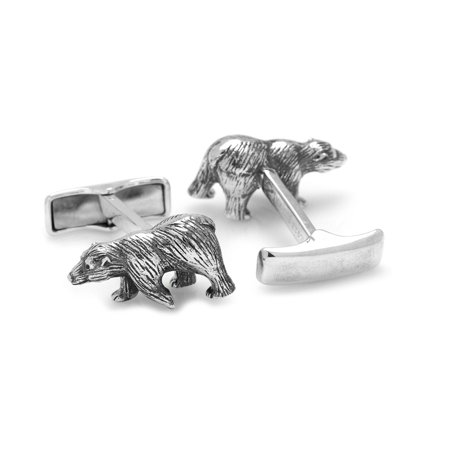  Cufflinks Sterling Silver Bear Cufflinks - Default Title - Bonton