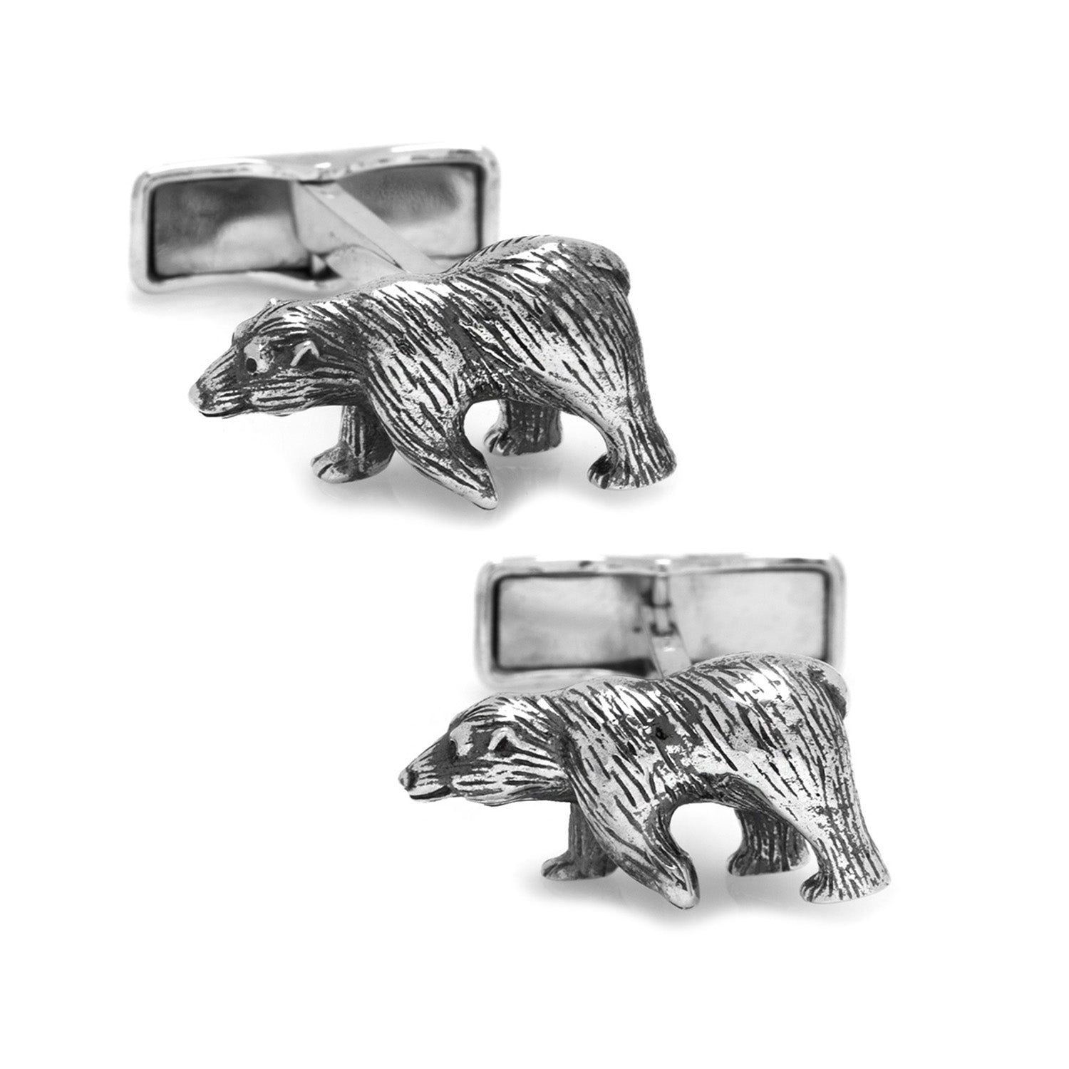  Cufflinks Sterling Silver Bear Cufflinks - Default Title - Bonton