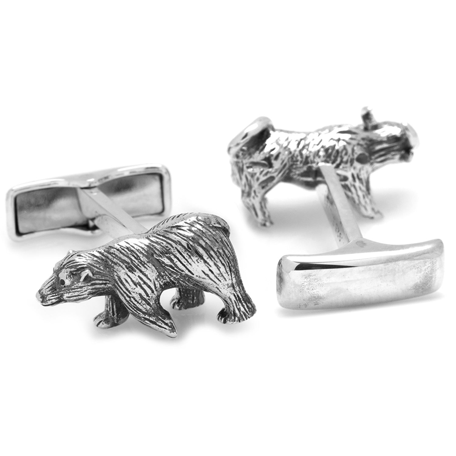  Cufflinks Sterling Bull and Bear Cufflinks - Default Title - Bonton