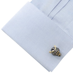 Sterling Silver Black and Gold Panther Cufflinks