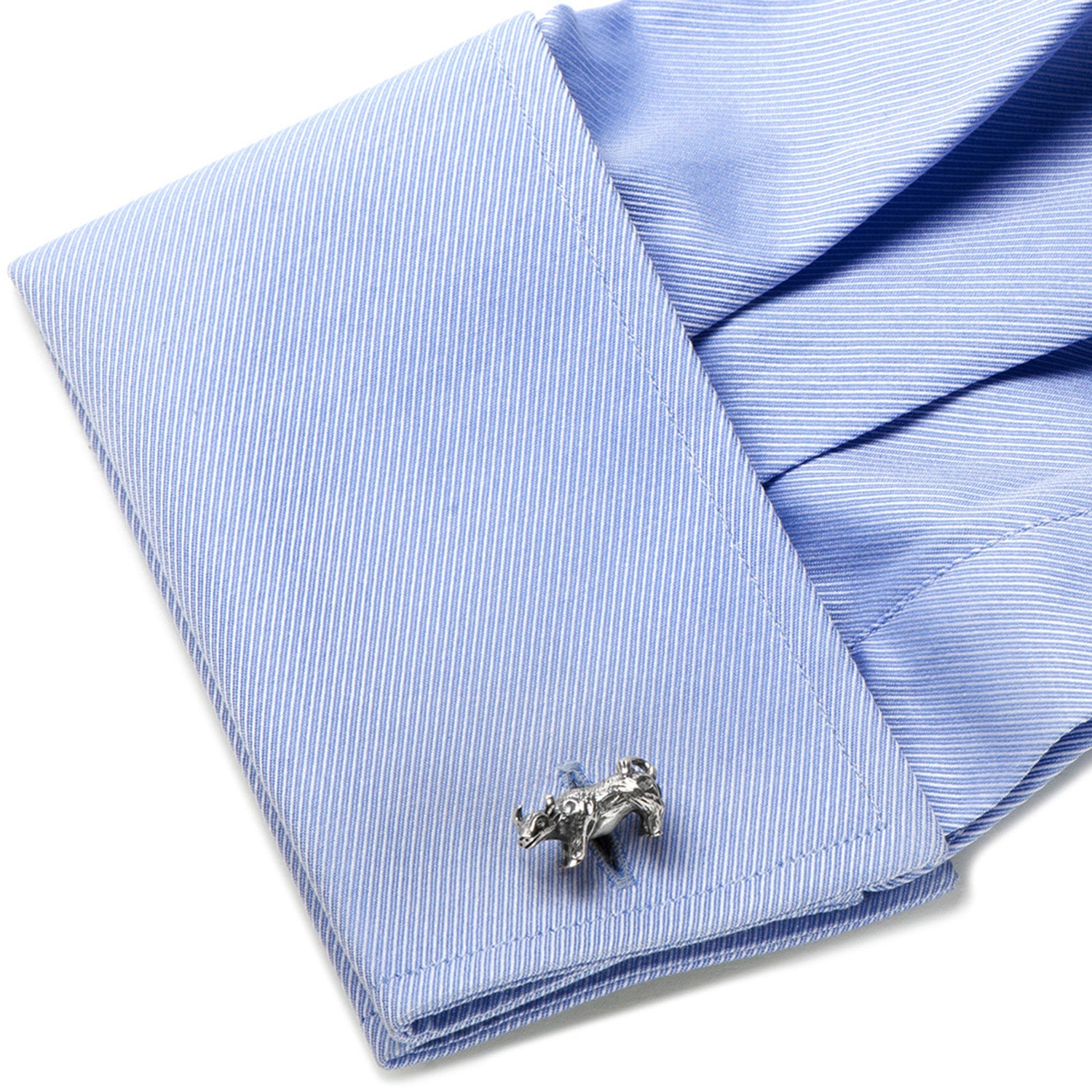  Cufflinks Sterling Silver Bull Cufflinks - Default Title - Bonton