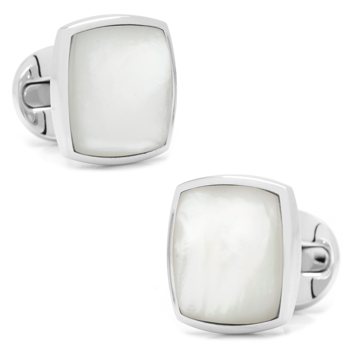  Cufflinks Sterling Silver Classic Cushion Mother of Pearl Cufflinks - Default Title - Bonton