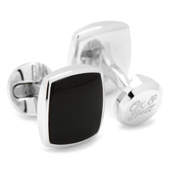 Sterling Silver Classic Cushion Onyx Cufflinks