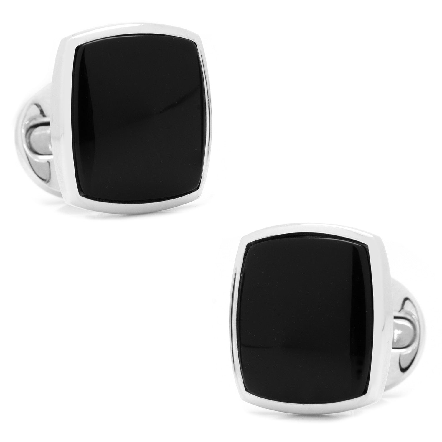  Cufflinks Sterling Silver Classic Cushion Onyx Cufflinks - Default Title - Bonton