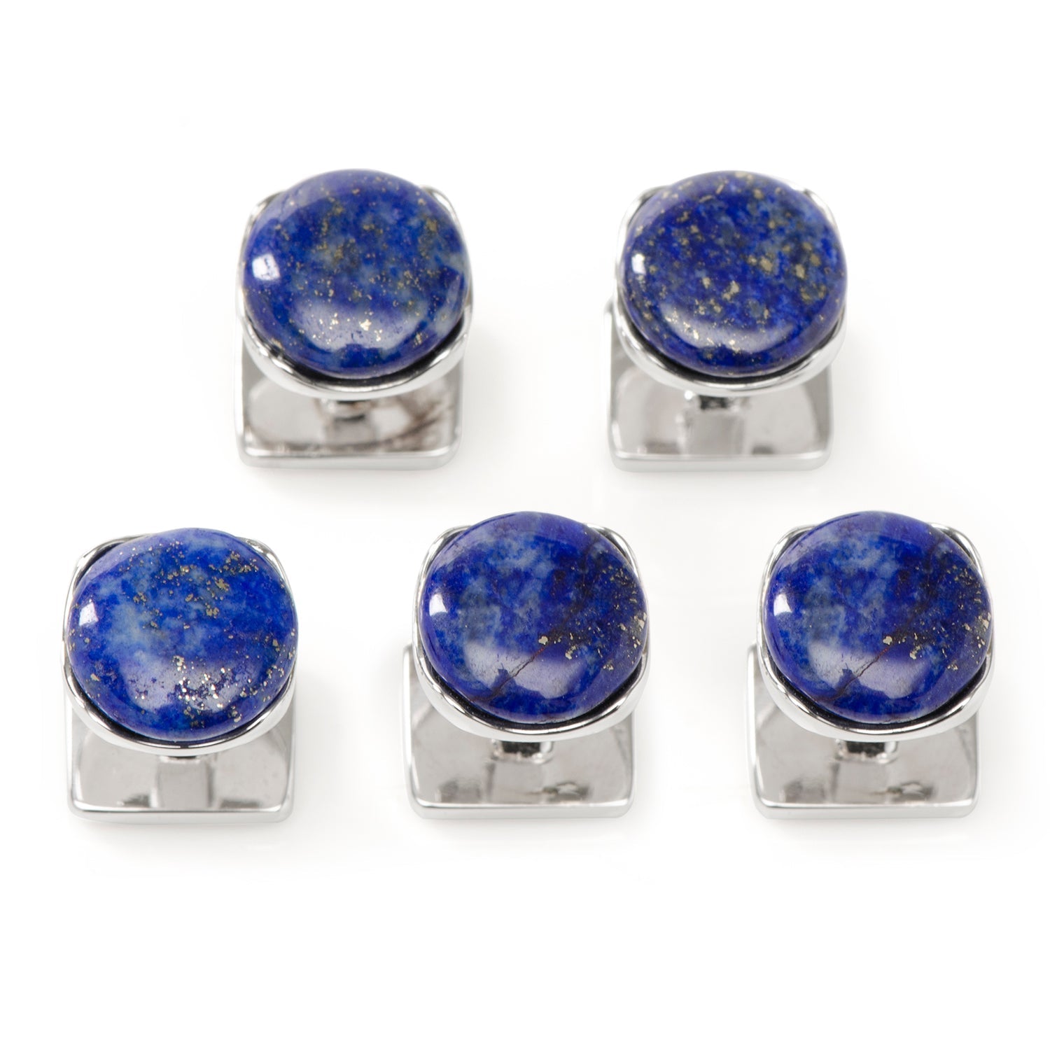  Cufflinks Sterling Silver Classic Formal Lapis 5-Studs - Default Title - Bonton