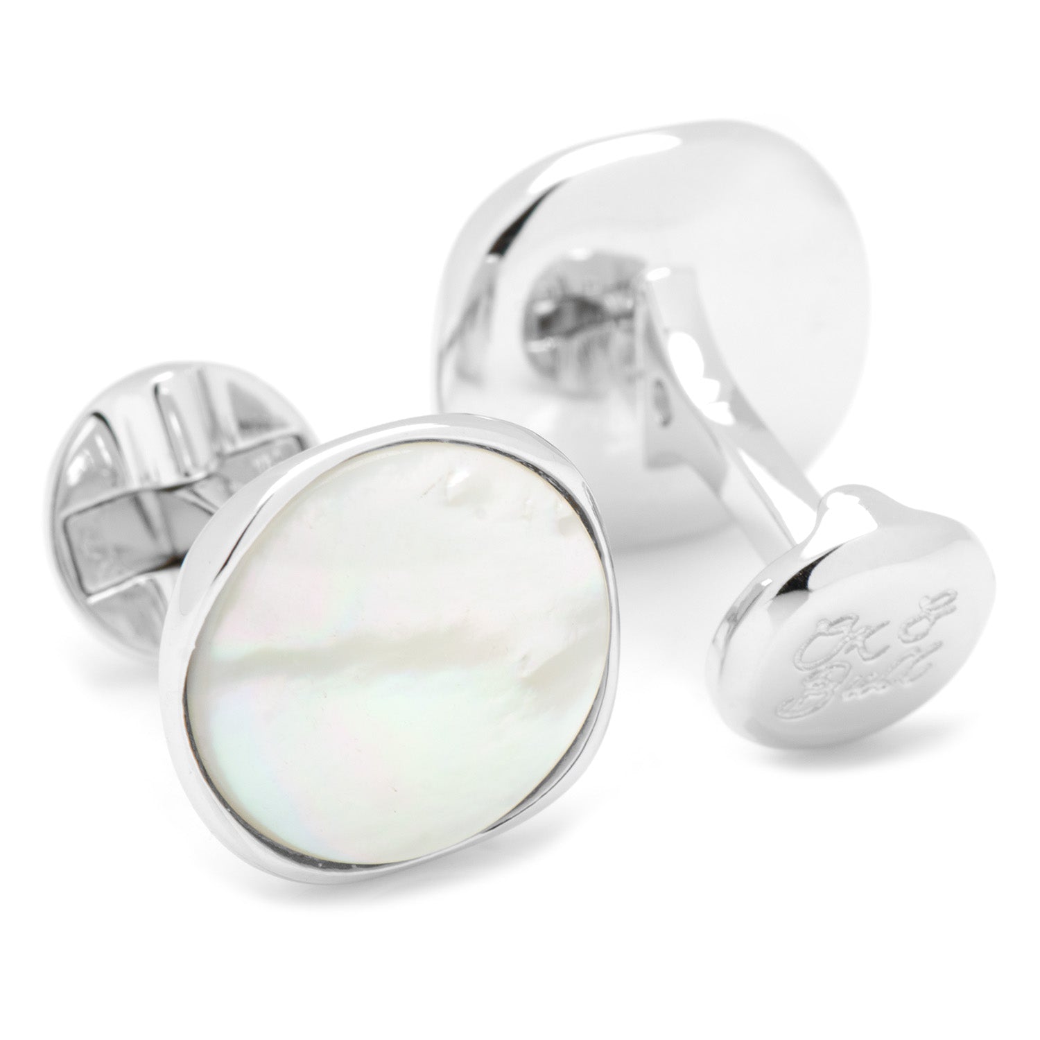  Cufflinks Sterling Silver Classic Formal Mother of Pearl Cufflinks - Default Title - Bonton