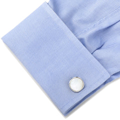 Sterling Silver Classic Formal Mother of Pearl Cufflinks