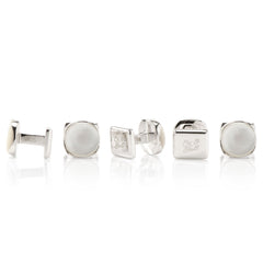 Sterling Silver Classic Formal Mother of Pearl 5-Stud Set