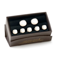 Sterling Silver Classic Formal Mother of Pearl 5-Stud Set