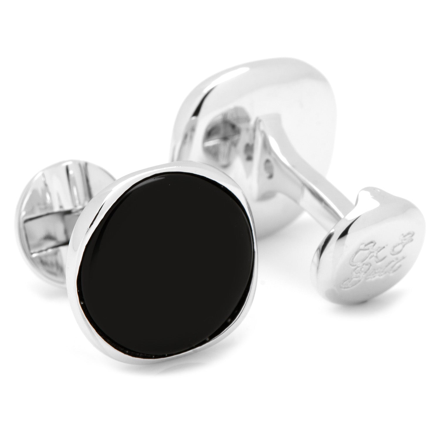  Cufflinks Sterling Silver Classic Formal Onyx Cufflinks - Default Title - Bonton