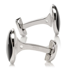 Sterling Silver Classic Formal Onyx Cufflinks