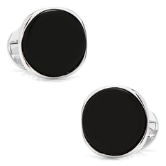 Sterling Silver Classic Formal Onyx Cufflinks