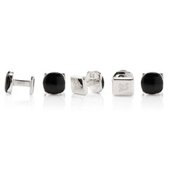 Sterling Silver Classic Formal Black Onyx 5-Studs