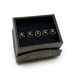 Sterling Silver Classic Formal Black Onyx 5-Studs