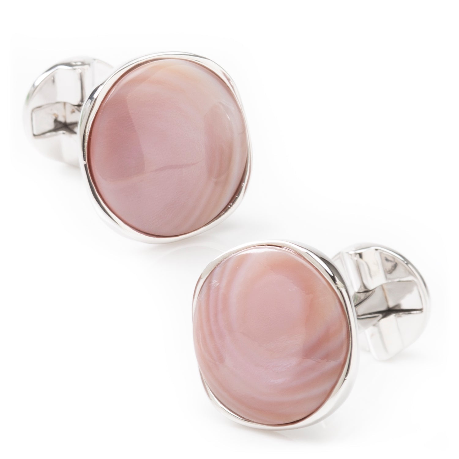  Cufflinks Sterling Silver Classic Formal Pink Mother of Pearl 5-Stud Set - Default Title - Bonton