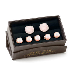 Sterling Silver Classic Formal Pink Mother of Pearl 5-Stud Set