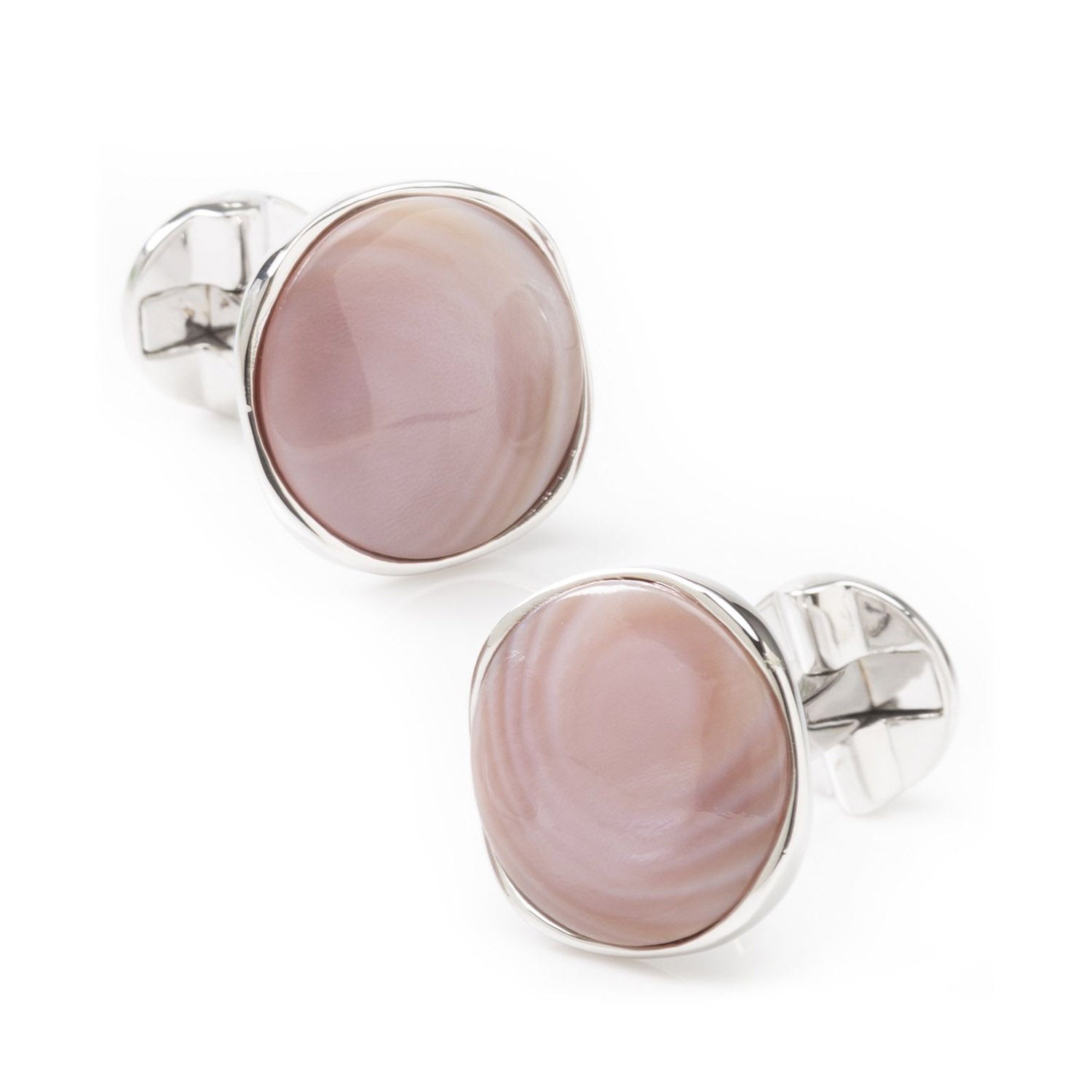  Cufflinks Sterling Silver Classic Formal Pink Mother of Pearl Cufflink - Default Title - Bonton