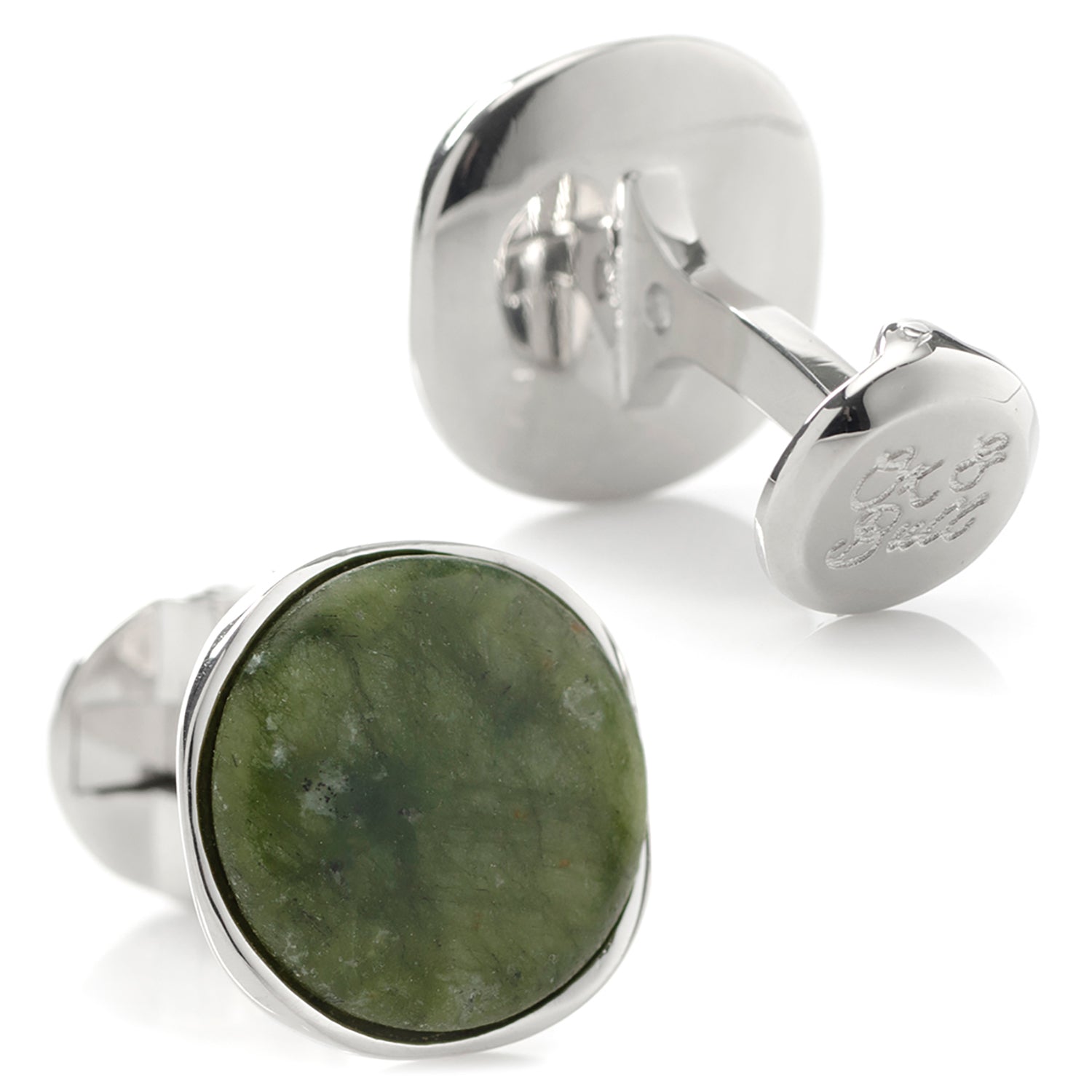  Cufflinks Seraphinite Stone Sterling Silver Cufflinks - Default Title - Bonton