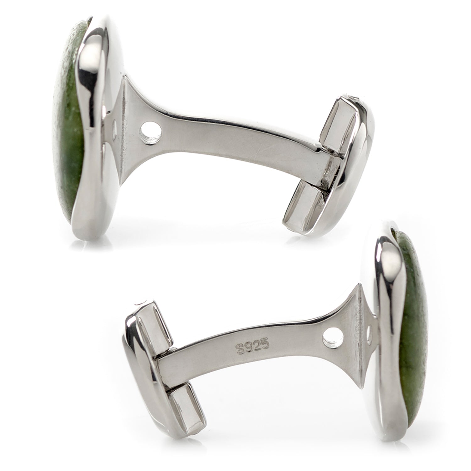  Cufflinks Seraphinite Stone Sterling Silver Cufflinks - Default Title - Bonton