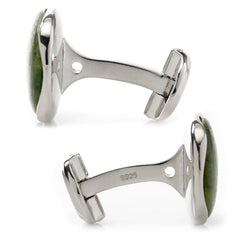 Seraphinite Stone Sterling Silver Cufflinks