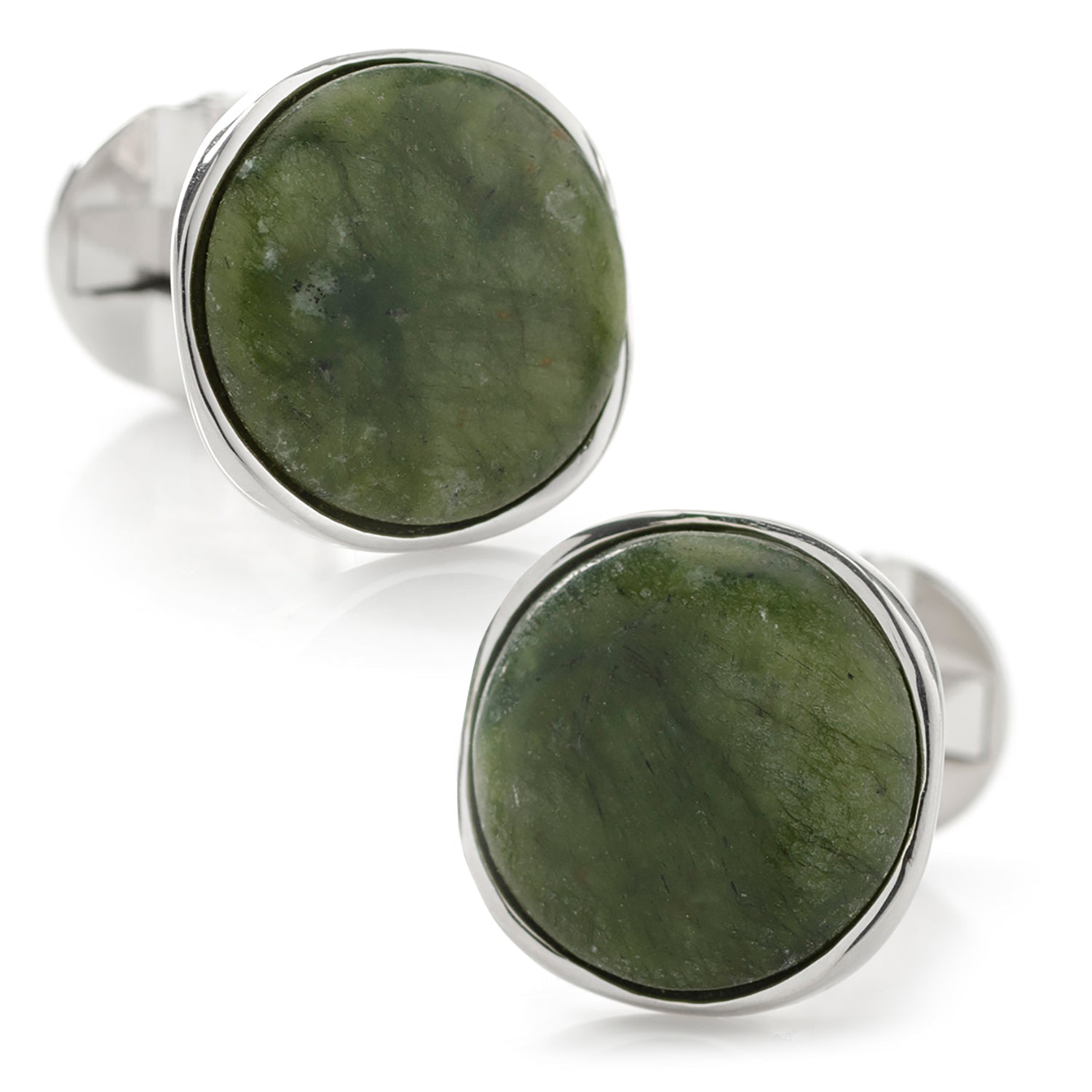  Cufflinks Seraphinite Stone Sterling Silver Cufflinks - Default Title - Bonton