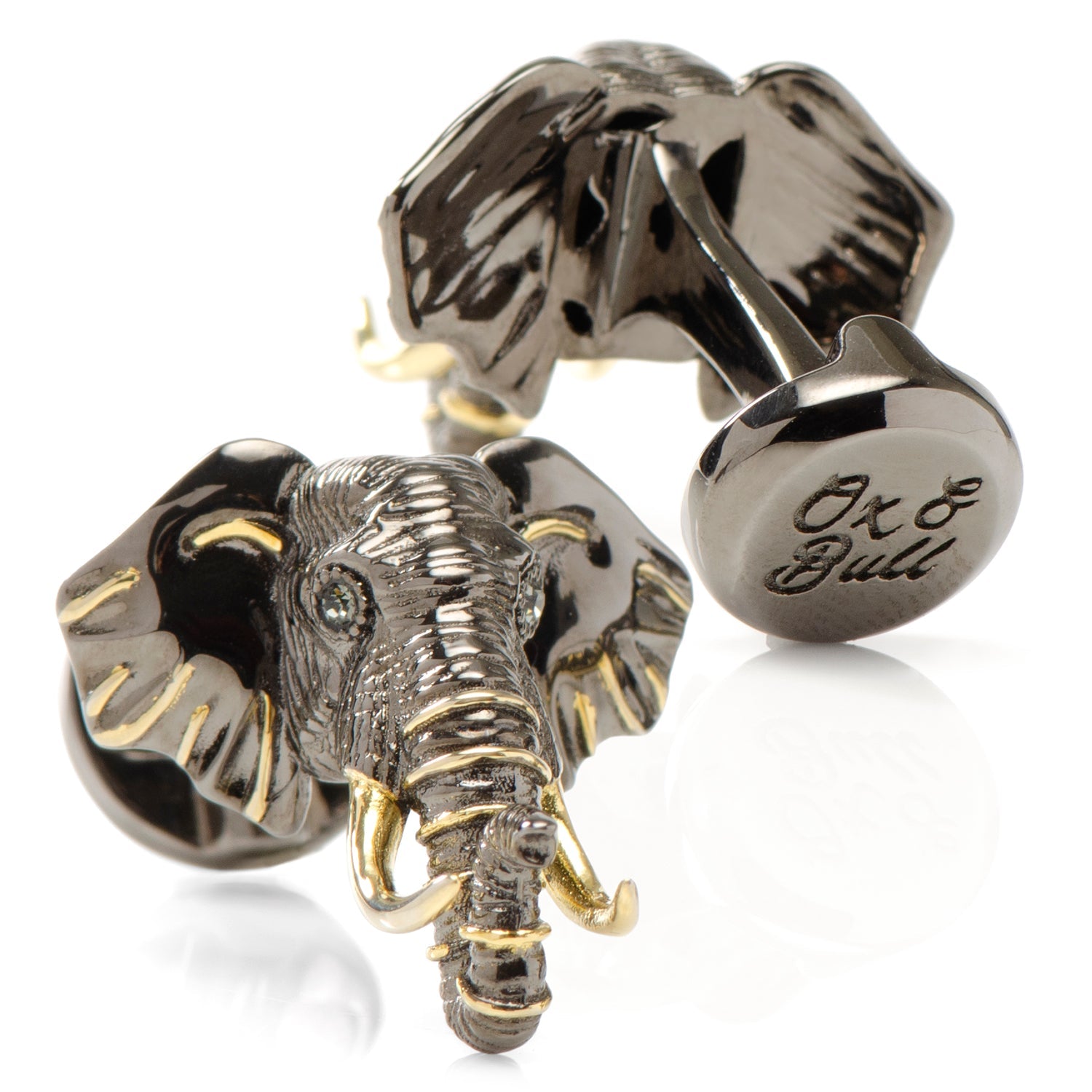  Cufflinks Sterling Silver and 14K Gold Elephant Cufflinks - Default Title - Bonton