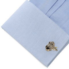 Sterling Silver and 14K Gold Elephant Cufflinks