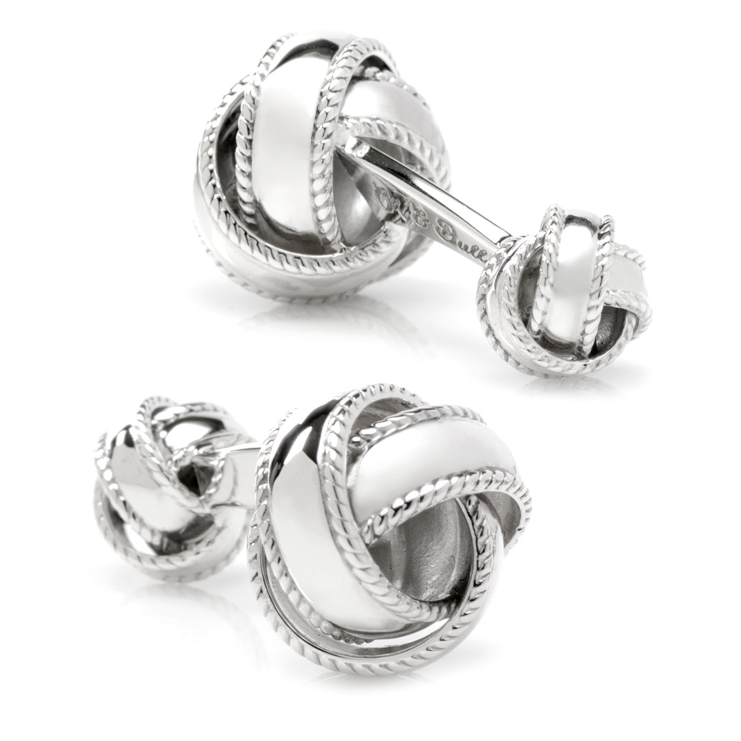  Cufflinks Sterling Silver Braided Knot Cufflinks - Default Title - Bonton