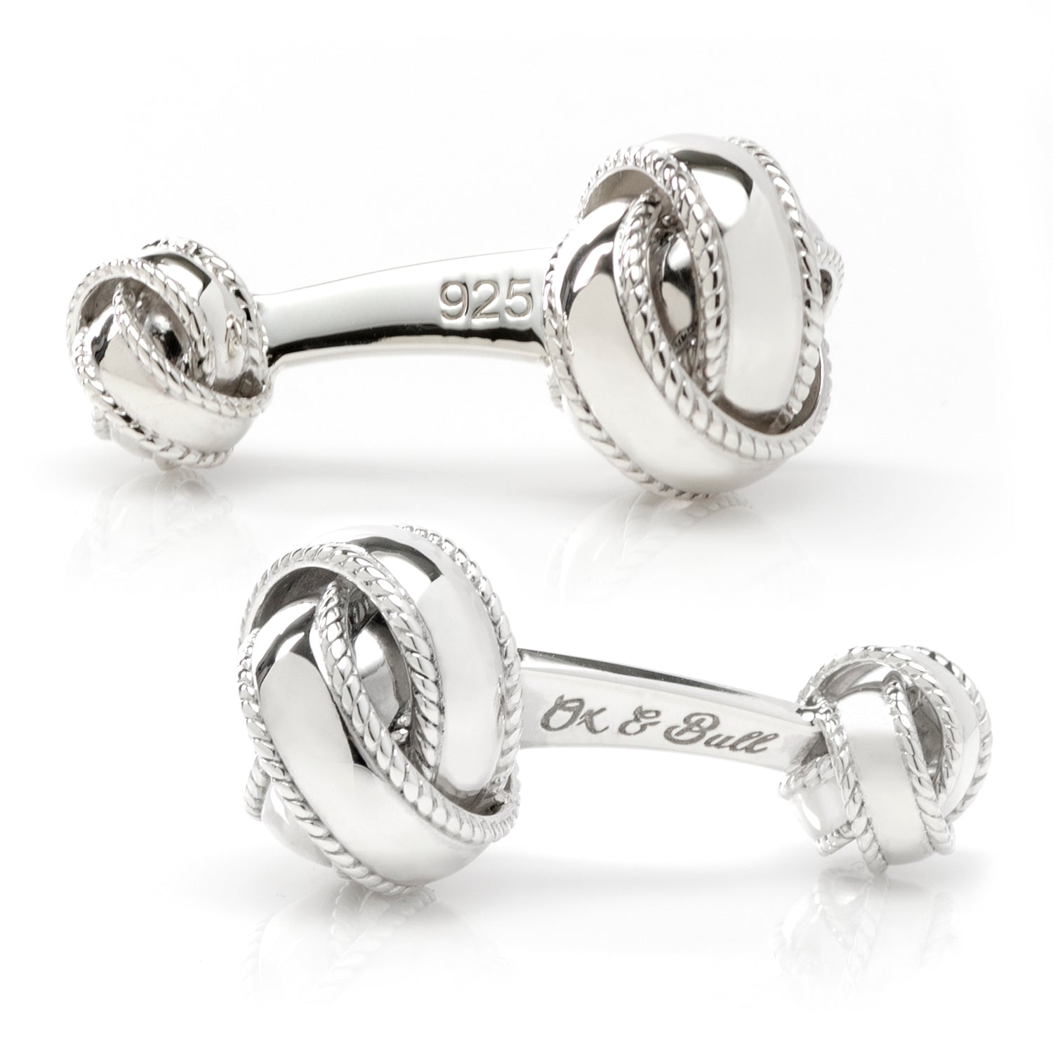  Cufflinks Sterling Silver Braided Knot Cufflinks - Default Title - Bonton