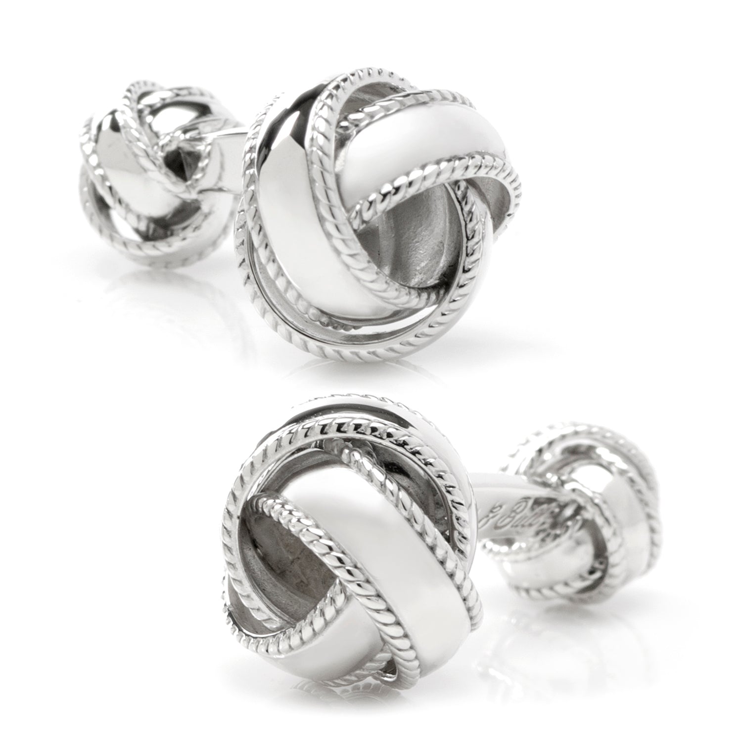  Cufflinks Sterling Silver Braided Knot Cufflinks - Default Title - Bonton