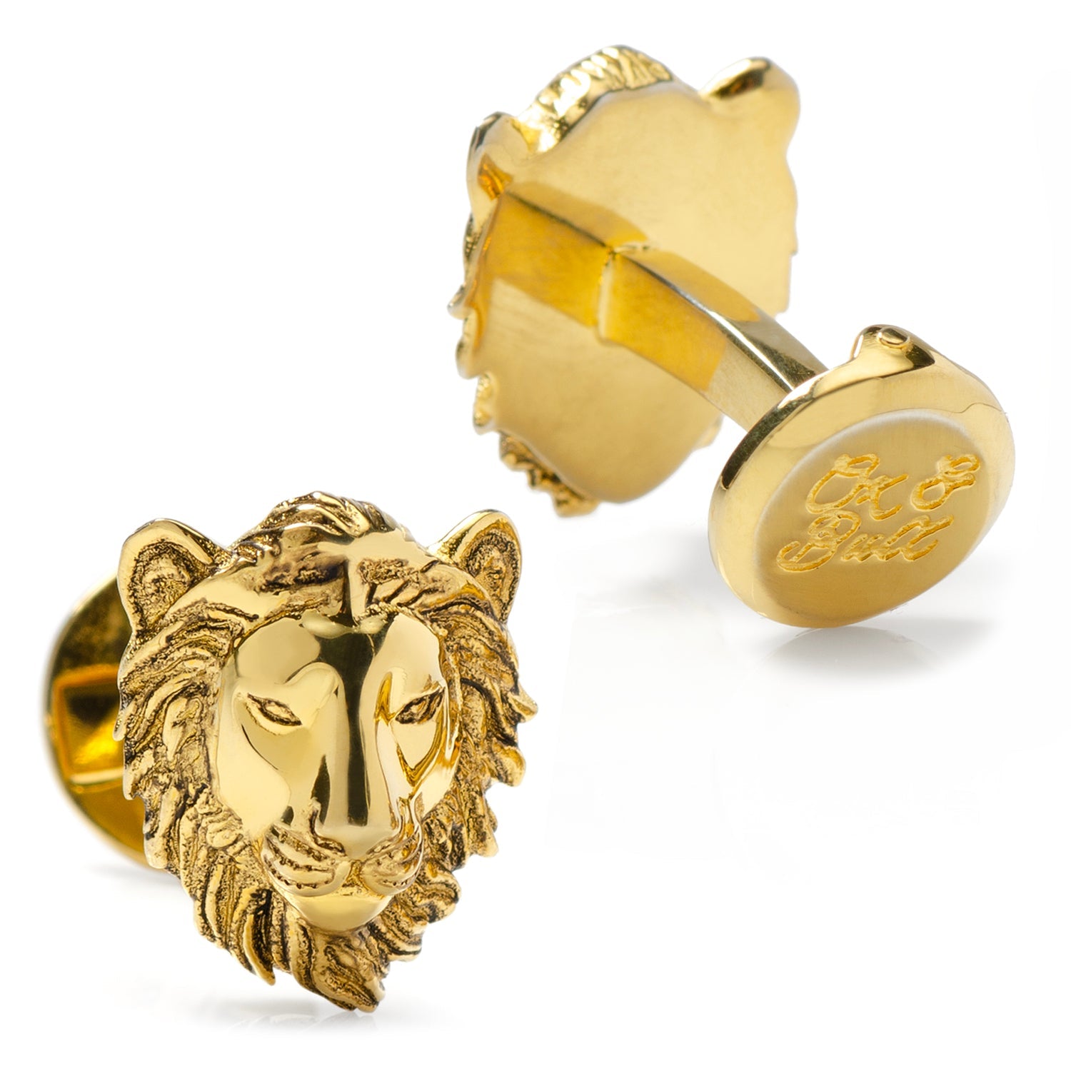  Cufflinks Gold Plated Sterling Lion Head Cufflinks - Default Title - Bonton