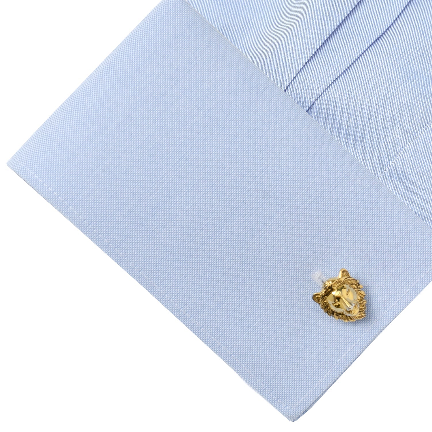  Cufflinks Gold Plated Sterling Lion Head Cufflinks - Default Title - Bonton