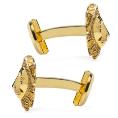 Gold Plated Sterling Lion Head Cufflinks